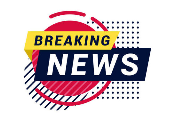 Vector illustration of the badge with breaking news.